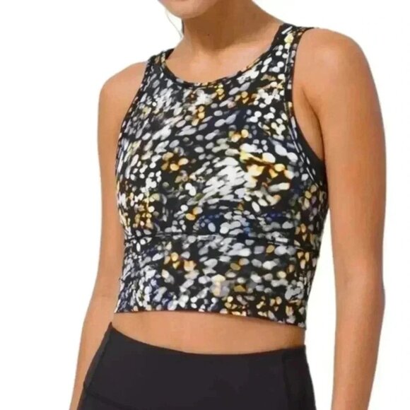 Lululemon Power Pivot Tank Metropolis Glow Black Cream Orange Women's size 10 - Picture 5 of 13